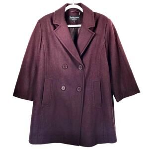 Forecaster of Boston Peacoat Size 14 Burgundy Wool Academia‎ Quiet Luxury Career